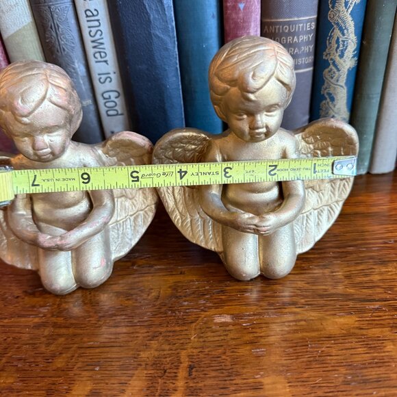 2 Vintage Gold Terracotta Angels - Picture 12 of 14